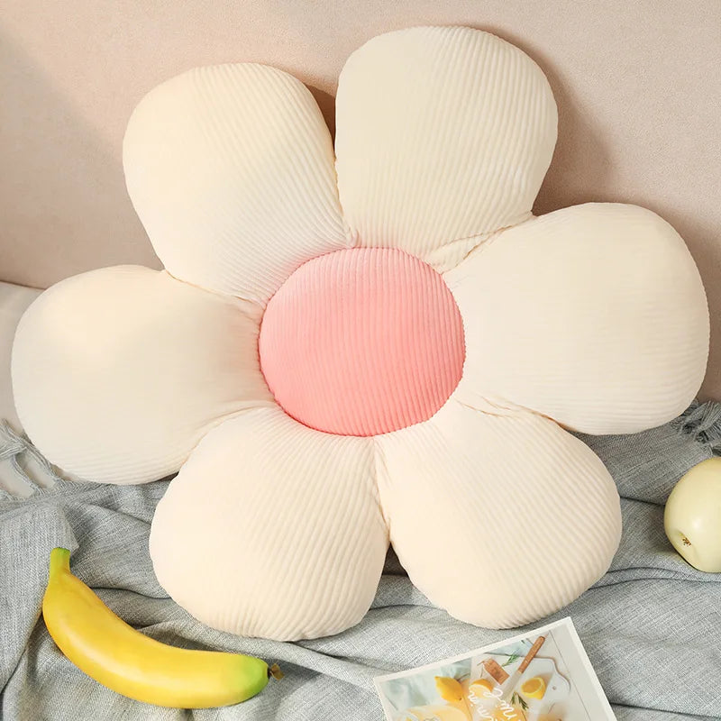 Flower Cushion Cherry Sunflower Daisy Flower Pillow Seat Back Cushion Room Decor Sofa Floor Chair Office Car Butt Relaxing Pad