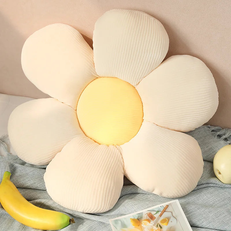 Flower Cushion Cherry Sunflower Daisy Flower Pillow Seat Back Cushion Room Decor Sofa Floor Chair Office Car Butt Relaxing Pad
