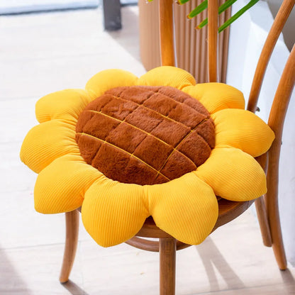 Flower Cushion Cherry Sunflower Daisy Flower Pillow Seat Back Cushion Room Decor Sofa Floor Chair Office Car Butt Relaxing Pad
