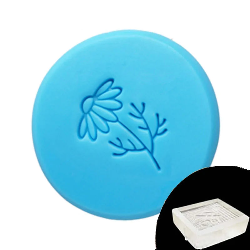 Flower Leaves and Tree Pattern Stamp, Home Cleaning Natural Seal, Acrylic Transparent Imprint Soap Stamp, Handmade  Chapter