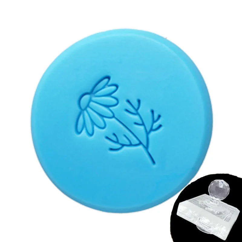 Flower Leaves and Tree Pattern Stamp, Home Cleaning Natural Seal, Acrylic Transparent Imprint Soap Stamp, Handmade  Chapter