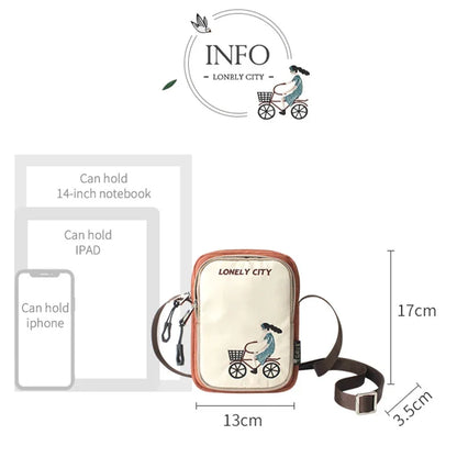 Flower Princess 2024 Summer Nylon Crossbody Small Embroidery Flap s Casual Phone Purse Girl Shoulder Bag
