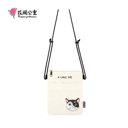 Flower Princess A Lazy Day Women's 2024 Trend Summer Designer Original Women s Fashion Small Crossbody Canvas Phone Bag