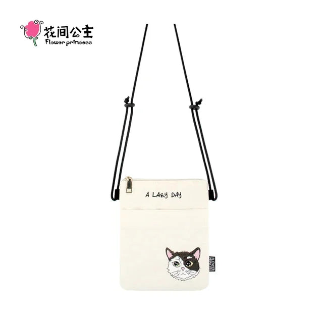 Flower Princess A Lazy Day Women's 2024 Trend Summer Designer Original Women s Fashion Small Crossbody Canvas Phone Bag