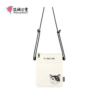 Flower Princess A Lazy Day Women's 2024 Trend Summer Designer Original Women s Fashion Small Crossbody Canvas Phone Bag