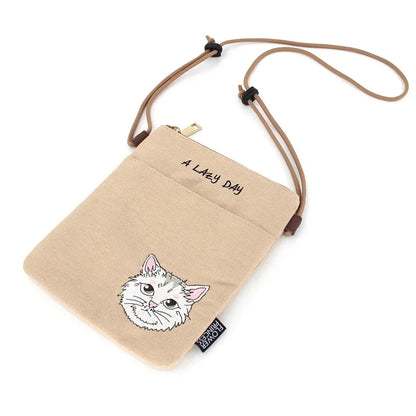 Flower Princess A Lazy Day Women's 2024 Trend Summer Designer Original Women s Fashion Small Crossbody Canvas Phone Bag