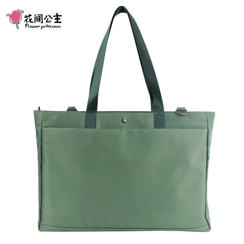 Flower Princess Animal Embroidery Women ShoulderBags Large Capacity Nylon Hand Bags Waterproof Teenage Girls Travel HandBags