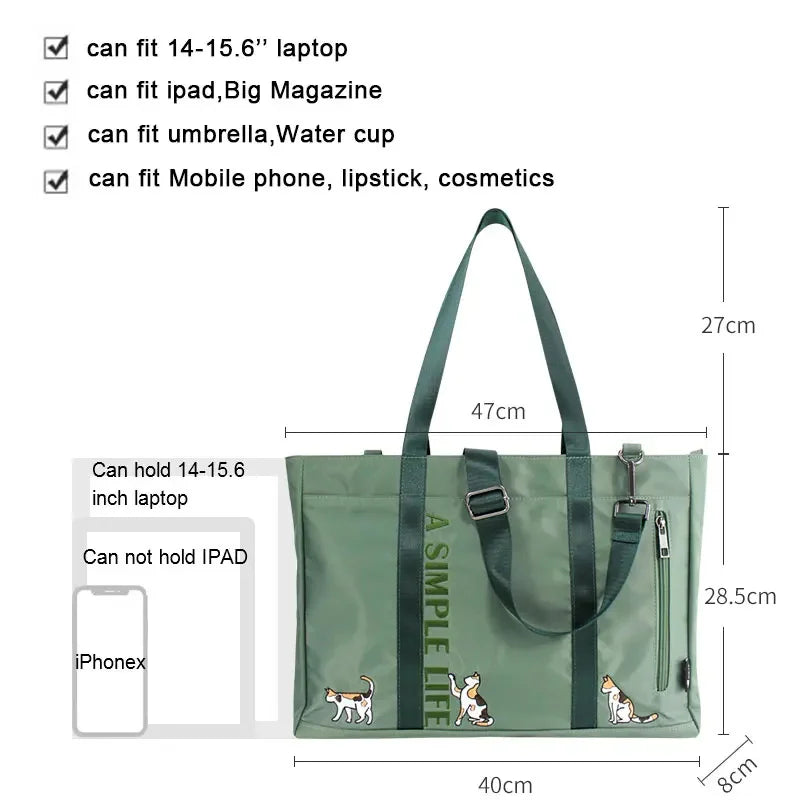 Flower Princess Animal Embroidery Women ShoulderBags Large Capacity Nylon Hand Bags Waterproof Teenage Girls Travel HandBags