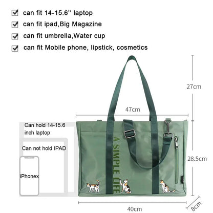 Flower Princess Animal Embroidery Women ShoulderBags Large Capacity Nylon Hand Bags Waterproof Teenage Girls Travel HandBags