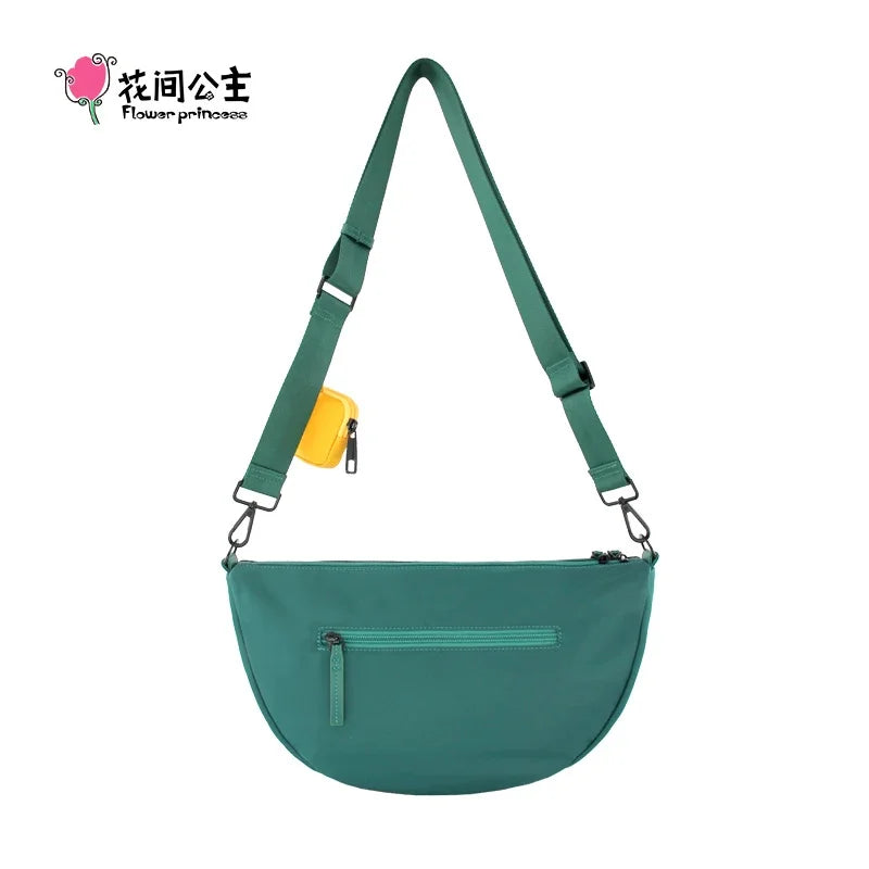 Flower Princess Autumn Gift Women's 2024 Trend Black Nylon Messenger Crossbody Shoulder Dumpling Female Bags For Women