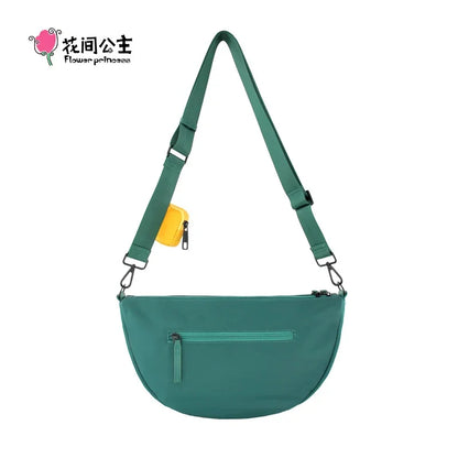 Flower Princess Autumn Gift Women's 2024 Trend Black Nylon Messenger Crossbody Shoulder Dumpling Female Bags For Women
