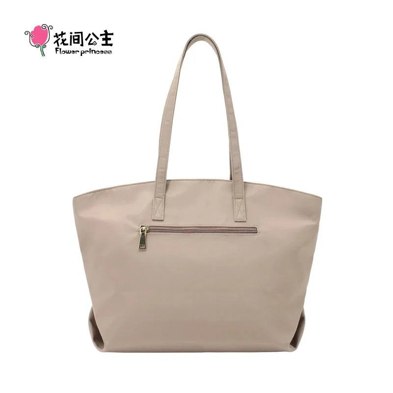 Flower Princess Autumn Tales Women's Fall/Winter New Shoulder Tote Handbag Female Large Big Fashion Black Light Nylon Bag