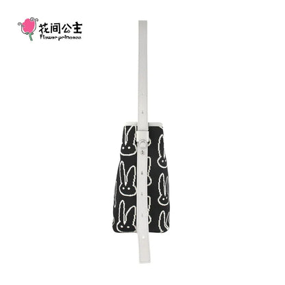 Flower Princess BUUNY Women's 2024 Trend Knitted Bucket Designer Fashion Shoulder Crossbody Girl Female Bags for Women