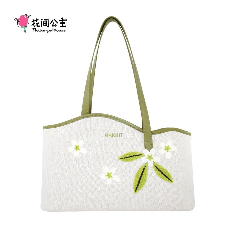Flower Princess Bright Women's 2024 Trend Designer Wave Shoulder Handbag Fashion Female Bags for Women Ladies