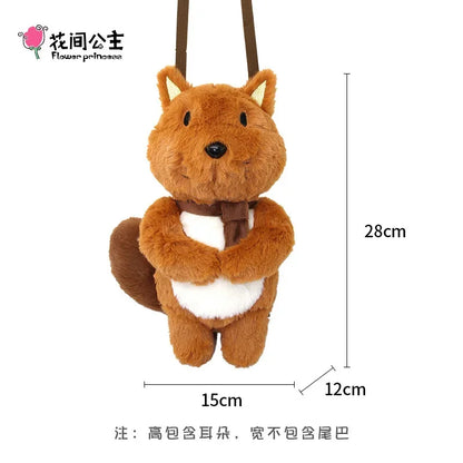 Flower Princess Cute Pet Family Women's Winter 2024 New in Three-dimensional Doll Crossbody Plush Headphone Bags
