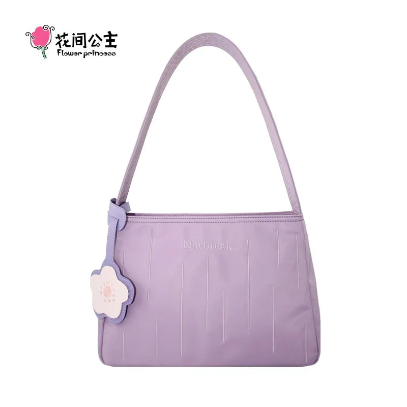 Flower Princess Daybreak Women's 2024 Trend Fashion Versatile Nylon Cloth Shoulder Underarm New in Bags for Women