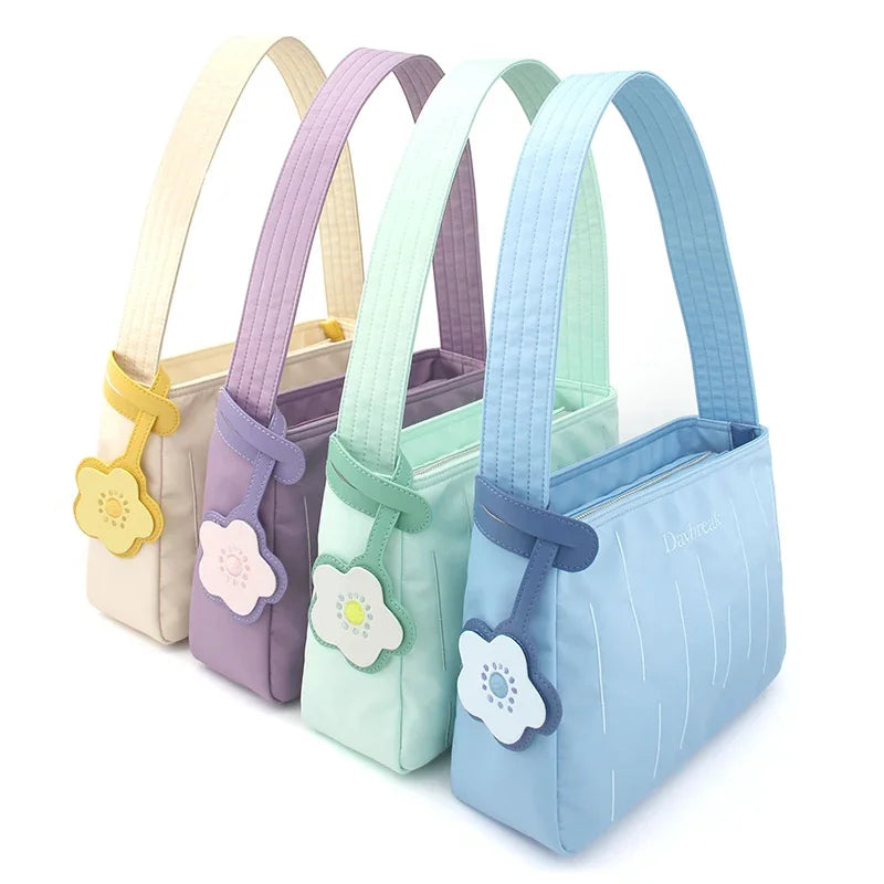 Flower Princess Daybreak Women's 2024 Trend Fashion Versatile Nylon Cloth Shoulder Underarm New in Bags for Women