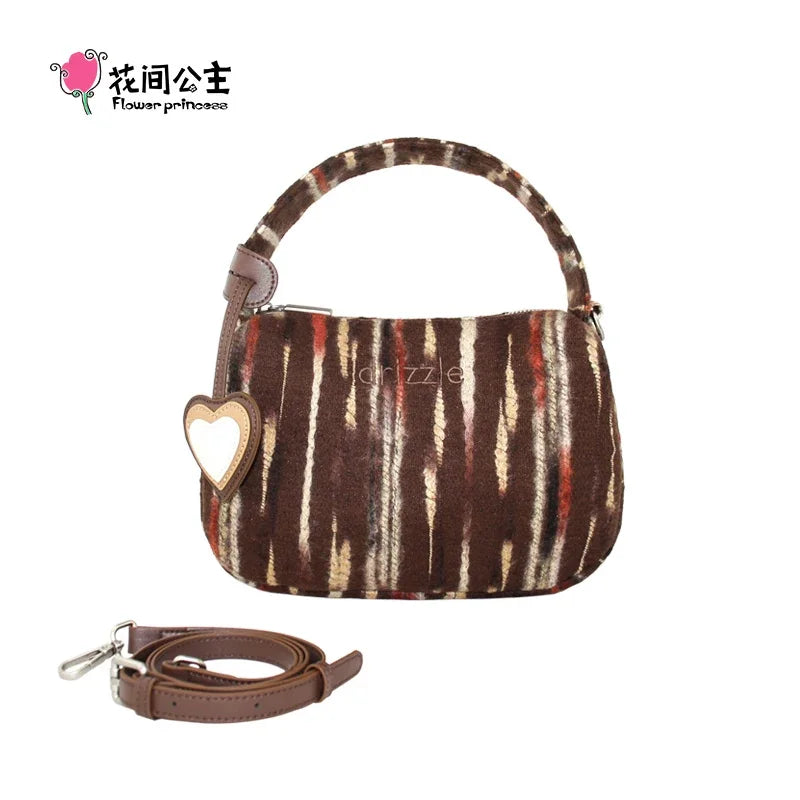 Flower Princess Drizzle Women's Bag 2024 Trend Designer Fall Winter New Fashion Female Small Handbag Crossbody Bags for Women
