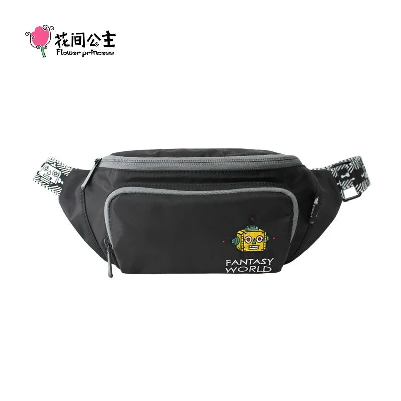 Flower Princess Fantasy World 2024 Women's Spring Small Chest Waist Casual Wide Shoulder Strap Messenger Lightweight Bag