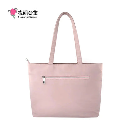 Flower Princess GO WITH ME New 2024 Female Shoulder Women's Bag Woman Designer Cute Pink Big Nylon Handbags Tote Bags for Women