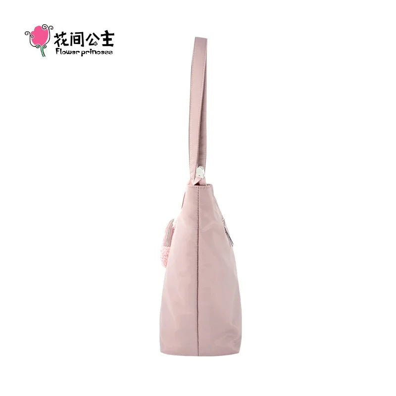 Flower Princess GO WITH ME New 2024 Female Shoulder Women's Bag Woman Designer Cute Pink Big Nylon Handbags Tote Bags for Women