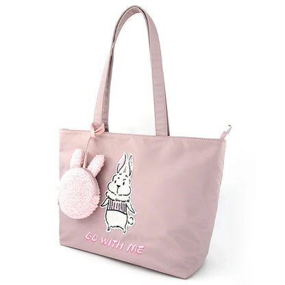 Flower Princess GO WITH ME New 2024 Female Shoulder Women's Bag Woman Designer Cute Pink Big Nylon Handbags Tote Bags for Women