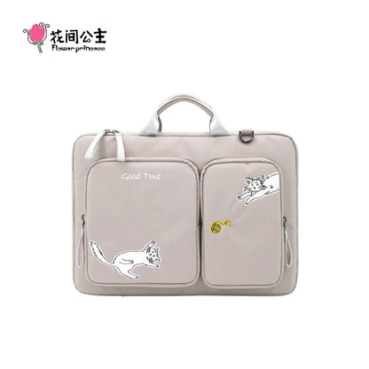 Flower Princess GOODTIME Women's Laptop Bag Crossbody Handbag 2024 Summer Original Embroidery Large Capacity Business 15-Inch