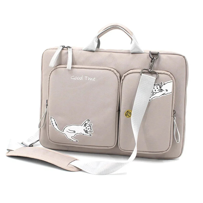 Flower Princess GOODTIME Women's Laptop Bag Crossbody Handbag 2024 Summer Original Embroidery Large Capacity Business 15-Inch