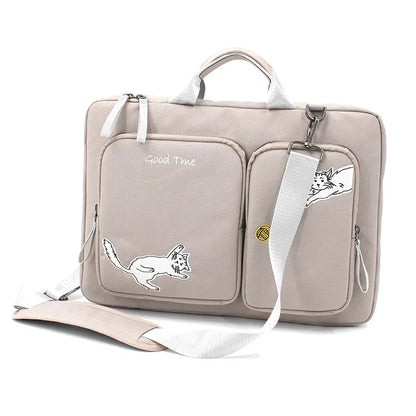 Flower Princess GOODTIME Women's Laptop Bag Crossbody Handbag 2024 Summer Original Embroidery Large Capacity Business 15-Inch