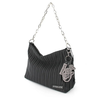 Flower Princess Interlude Women's Bag 2024 New Spring Pleated Chain Black Fashion Shoulder Crossbody Cloth Female Bags Handbag