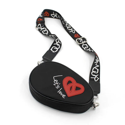 Flower Princess LOVE 2024 New Summer Women's Small Fashion Cute Letters Nylon Cloth Crossbody Shoulder For Phone Mobile Bag