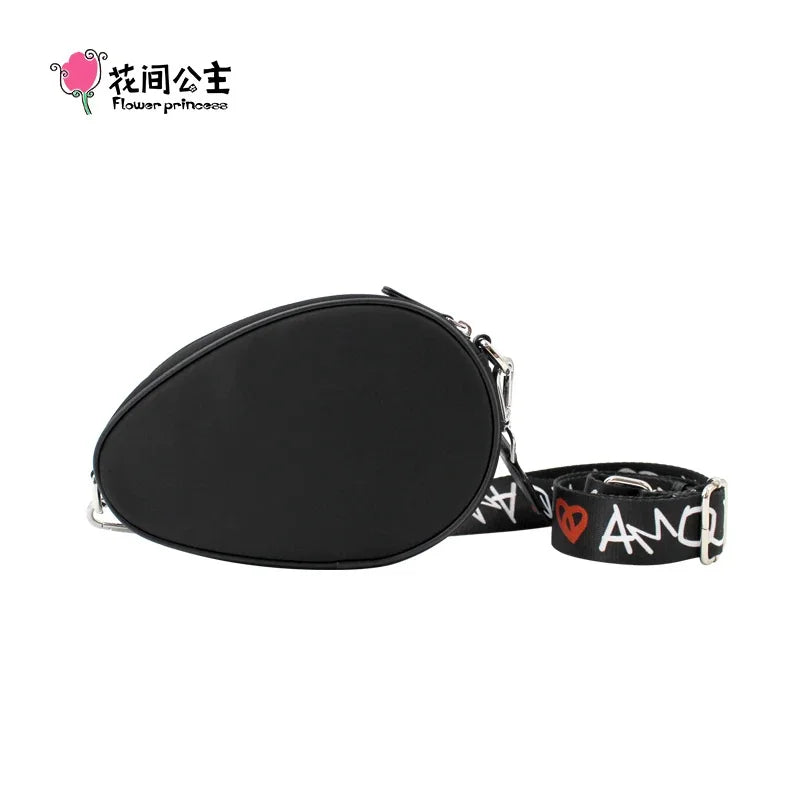 Flower Princess LOVE 2024 New Summer Women's Small Fashion Cute Letters Nylon Cloth Crossbody Shoulder For Phone Mobile Bag