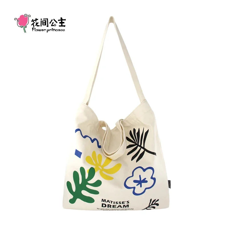 Flower Princess Matisse's Dream Women's Bag 2024 Trend Summer Fashion Shoulder Tote Large Big Shopping Canvas Bags For Women