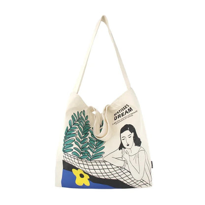 Flower Princess Matisse's Dream Women's Bag 2024 Trend Summer Fashion Shoulder Tote Large Big Shopping Canvas Bags For Women