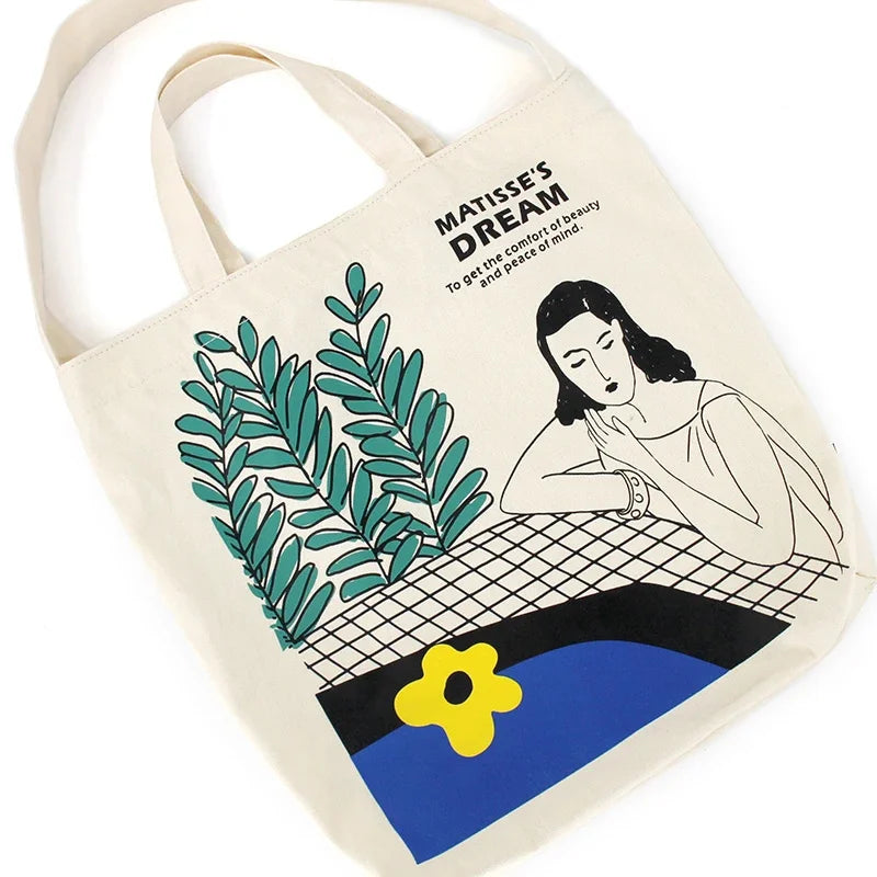 Flower Princess Matisse's Dream Women's Bag 2024 Trend Summer Fashion Shoulder Tote Large Big Shopping Canvas Bags For Women