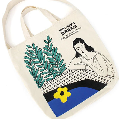 Flower Princess Matisse's Dream Women's Bag 2024 Trend Summer Fashion Shoulder Tote Large Big Shopping Canvas Bags For Women
