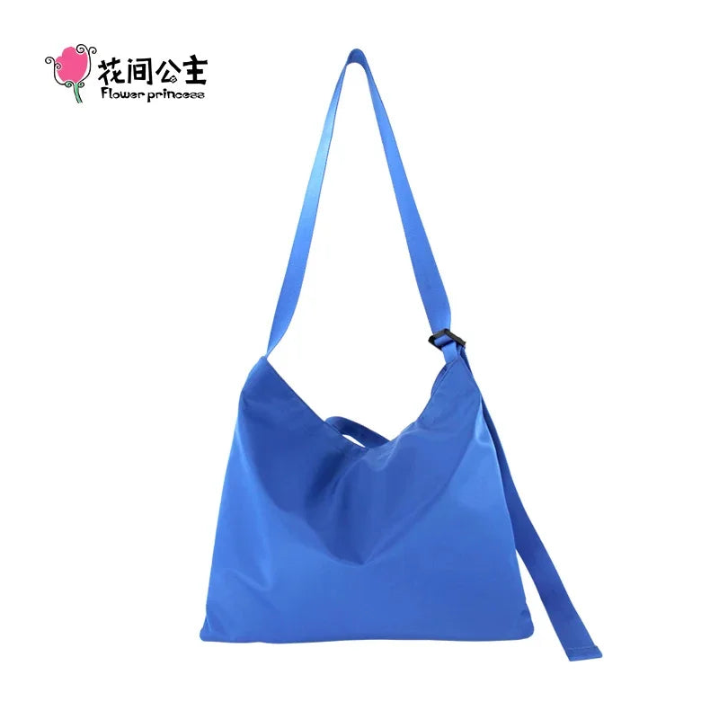 Flower Princess Noise Women's Bag 2024 Trend Klein Blue Shoulder Tote Big Crossbody Nylon Cloth Designer Bags For Women