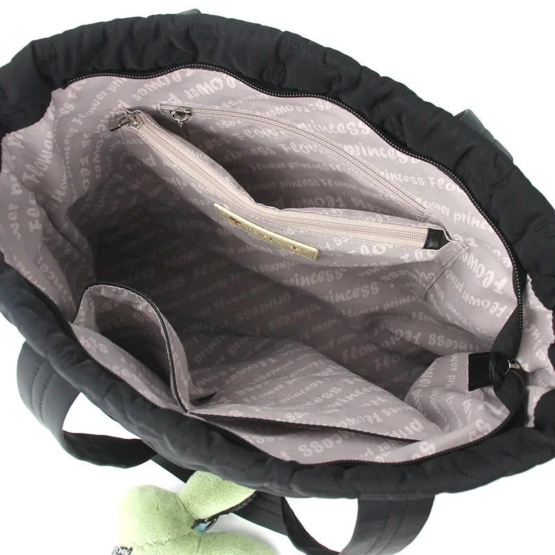 Flower Princess Rabbit Women's Bag New 2024 Trend Fashion Cute Quilted Tote Shoulder Designer Female Big Large Bags for Women