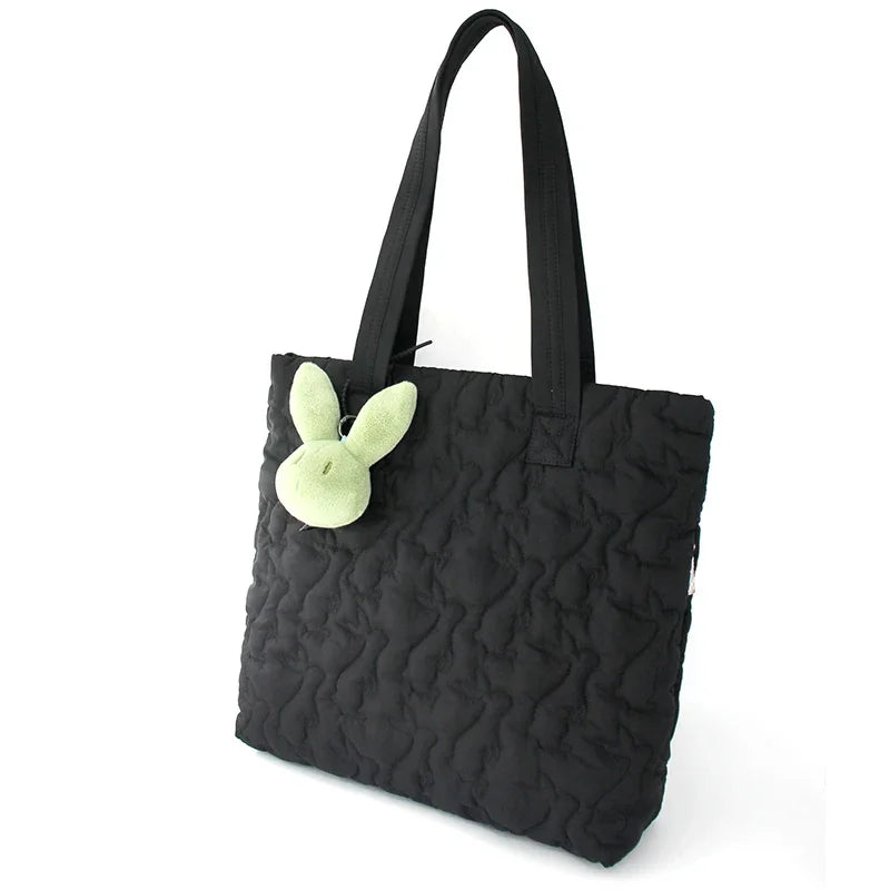 Flower Princess Rabbit Women's Bag New 2024 Trend Fashion Cute Quilted Tote Shoulder Designer Female Big Large Bags for Women