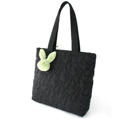 Flower Princess Rabbit Women's Bag New 2024 Trend Fashion Cute Quilted Tote Shoulder Designer Female Big Large Bags for Women