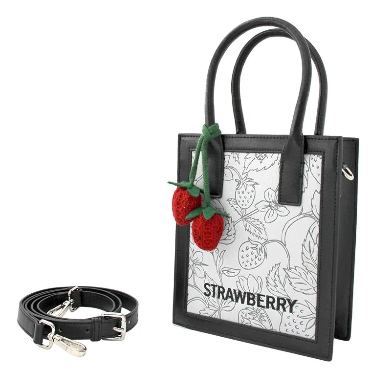 Flower Princess Strawberry Women's 2024 Trend Fashion Small Square Cell Phone Crossbody Bag New in Handbag for Women