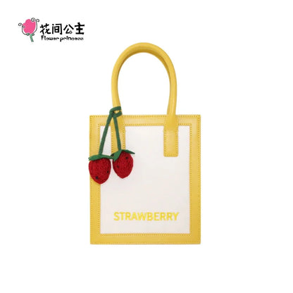 Flower Princess Strawberry Women's 2024 Trend Fashion Small Square Cell Phone Crossbody Bag New in Handbag for Women