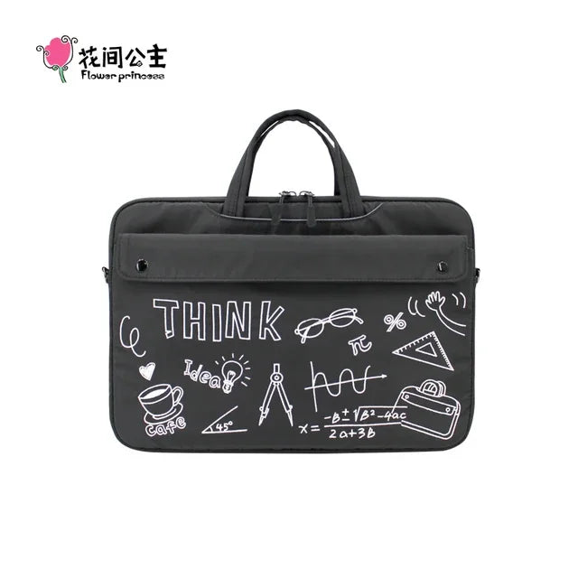 Flower Princess THINK 14 Inch Women's Laptop Bag Handbag Crossbody 2024 Original Embroidered Nylon Business Water Repellent Bags