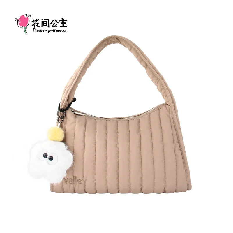 Flower Princess Valley Women's Bag 2024 Trend Fashion Quilted Shoulder Handbag Original Female New in Winter Bags for Women
