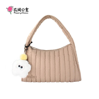Flower Princess Valley Women's Bag 2024 Trend Fashion Quilted Shoulder Handbag Original Female New in Winter Bags for Women