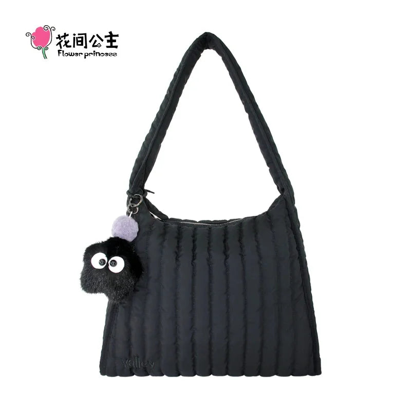 Flower Princess Valley Women's Bag 2024 Trend Fashion Quilted Winter Large Big Shoulder Tote Original Light Female Bags for Wome