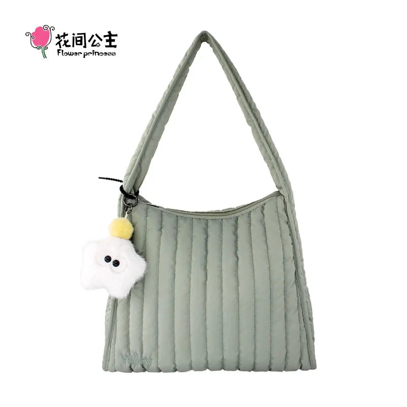Flower Princess Valley Women's Bag 2024 Trend Fashion Quilted Winter Large Big Shoulder Tote Original Light Female Bags for Wome