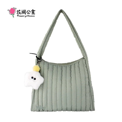 Flower Princess Valley Women's Bag 2024 Trend Fashion Quilted Winter Large Big Shoulder Tote Original Light Female Bags for Wome