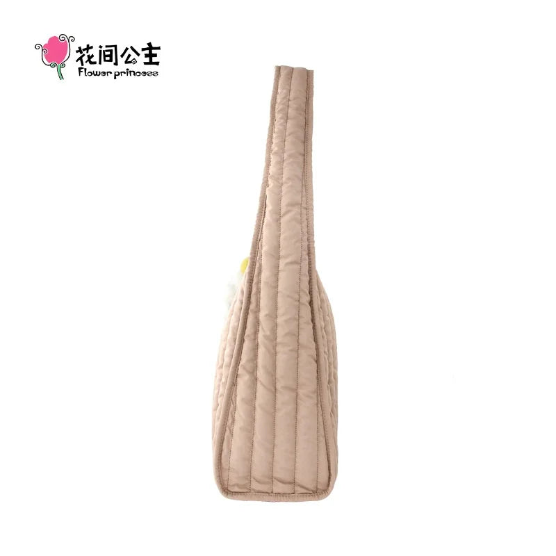 Flower Princess Valley Women's Bag 2024 Trend Fashion Quilted Winter Large Big Shoulder Tote Original Light Female Bags for Wome
