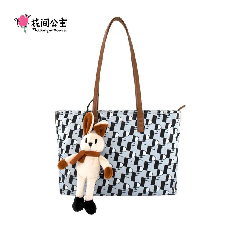 Flower Princess Women's Bag Fashion New 2024 Trend Cute Designer Female Handbags Shoulder Large Big Tote Bags for Women
